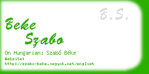 beke szabo business card